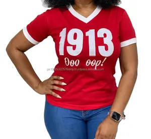 En çok satan yeni moda Delta Sigma Theta 1913 v yaka sorority ve kardeşlik T-shirt