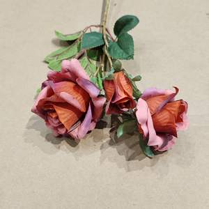 人工バラバラバラ造花バルクグリーン人工羽毛ローズZF091 - Product Image 3