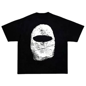 เสื้อยืดผู้ชายคุณภาพสูง ขายส่ง ผ้าฝ้าย 100% ทรงบ็อกซี่ ไหล่ตก ชายเสื้อครอป พิมพ์ลายวินเทจ - Product Image 1