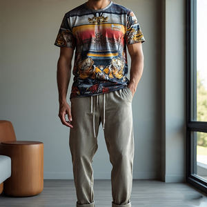 Personalizar impreso camiseta pantalón conjunto hombres verano Jogging manga corta sublimación camiseta pantalón camiseta chándal hombres - Product Image 5