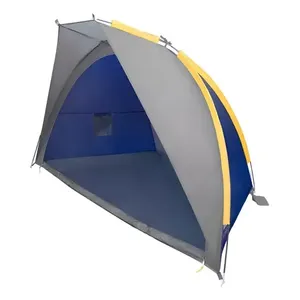 Tenda da spiaggia Nat Geo per 2 persone, resistente alla pioggia, grigia con blu - Product Image 1