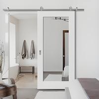Porte coulissante en bois massif imperméable au design moderne, finition miroir, pour chambre à coucher, salle de bain, salon, appartement, villa, hôtel