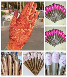 ปรับแต่งกรวยเฮนน่าสีน้ำตาลธรรมชาติ | 40gm กรวยเฮนน่าแต่ละอัน | พร้อมสติกเกอร์ที่กำหนดเอง - Product Image 2