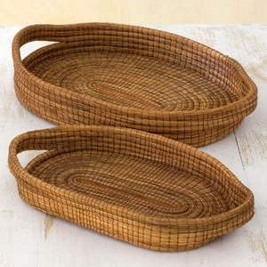 2024 Multifunctional Design Wicker Serving <b>Tray</b> Seagrass Jute Serving <b>Storage</b> <b>Trays</b> Table Serving Wicker <b>Trays</b> for Restaurant - Product Image 3