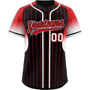 Jersey de béisbol que absorbe la humedad, tela de malla personalizada, camisa de softbol con botones, ajuste de secado rápido, aparejos, letras de sarga, apariencia juvenil de EE. UU. - Product Image 1