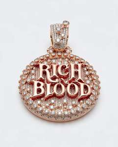 Pendentifs et breloques Moissanite Hip Hop pour hommes et femmes, diamants glacés, plaqué or 10 carats, argent sterling 925 mignon - Product Image 2