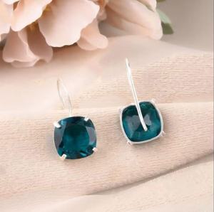 Boucles d'oreilles pendantes en apatite, pierre précieuse, argent sterling 925, bijoux fantaisie, cadeau d'anniversaire pour femme - Product Image 4