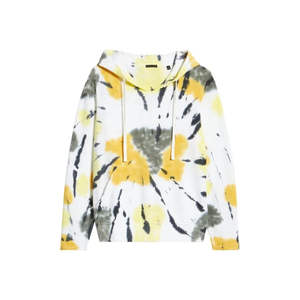 Sweat à capuche tie-dye streetwear jaune et gris à motif psychédélique, sublimation personnalisée, sweat à capuche pour hommes - Product Image 4