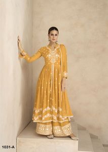 ชุดชาราราผ้าเรยอนคอตตอนเนื้อดี งานปักลายนูน ดีไซน์หรูหรา สำหรับงานปาร์ตี้และเทศกาลของผู้หญิง แบรนด์ Fab Zone Gujarati - Product Image 2