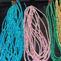 Perles d'opale de feu Welo éthiopiennes naturelles en gros 3-5mm perles de rondelle lisse d'opale multicolore pour la fabrication de bijoux approvisionnement en vrac 16"