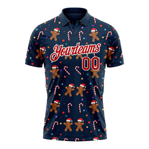 Polo de Golf de rendimiento navideño 2025, Camiseta de algodón 100% de alta calidad, estampado de sublimación de eventos, tela de 220 gramos, talla para hombre - Product Image 2