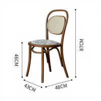 Haute qualité Vietnam nouveau Vintage rotin dos chaise de salle à manger en bois massif pour café Restaurant maison