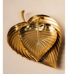 Plateau de service décoratif feuille d'or en aluminium de luxe et serveur de chocolat pour cadeau de fête et de décoration intérieure - Product Image 5