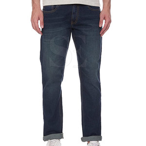 Pantalones vaqueros de alta calidad para hombre, algodón transpirable, estilo recto, flaco, lavado azul con cintura media, talla grande, ajustado para el verano - Product Image 1