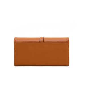 Casual Brown <b>Ladies</b> <b>Wallet</b> Portable Short PVC Lining Button Closure - Product Image 1