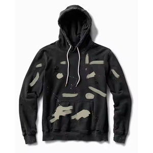 Sweat à capuche homme coupe courte, épais, 100% coton molletonné, essentiel, coupe oversize, avec logo personnalisé, haute qualité, délavé à l'acide - Product Image 6