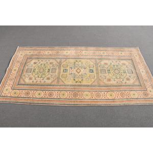 3x6 ft Rug, Turkish Vintage Rug, <b>Brown</b> Green Ombr <b>Wool</b> Rug - Product Image 2
