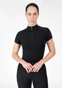Camiseta de Equitación Ligera de Manga Corta para Mujer, Tejido Elástico Transpirable, Capa Base Deportiva para Montar a Caballo, Servicio OEM - Product Image 4