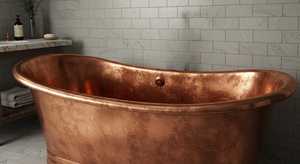 Bañera de cobre antigua hecha a mano Bañera de estilo moderno con anillo Diseño elegante para baño de lujo Perfecto PARA LA VENTA DE EXPORTACIÓN EN LA India - Product Image 5