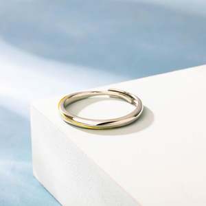 Bague pour femme Jeulia Every Side of Love Mobius en argent sterling bicolore réglable - Product Image 6