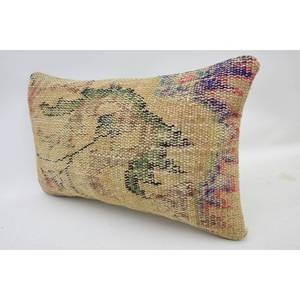 Almohada de lana de retazos Kantha Beige de lujo 12x20 pulgadas bordado Vintage tejido esponjoso impreso para ropa de cama sofá portátil - Product Image 3