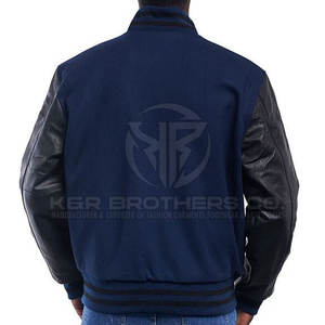 Veste universitaire élégante pour hommes Blouson aviateur à manches en cuir pour l'école et le collège Vêtements d'équipe et mode de rue - Product Image 4