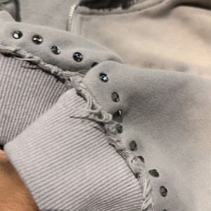 Sweat à capuche surdimensionné personnalisé pour hommes avec double fermeture éclair, Streetwear brodé en détresse, lavage à l'acide éponge lourd - Product Image 4