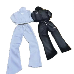 Conjunto Deportivo de Felpa para Hombre, de Alta Calidad, Corte Ajustado, 100% Algodón, Estilo Urbano, Lavado Desteñido, Ecológico, Sudadera con Capucha, Corte Regular - Product Image 4