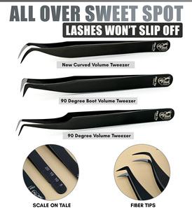 แหนบขนตาปลอมปริมาณ90องศาสำหรับการต่อขนตาเพิ่มวอลลุ่มปลายไฟเบอร์ออกแบบโลโก้ได้ตามต้องการ - Product Image 5