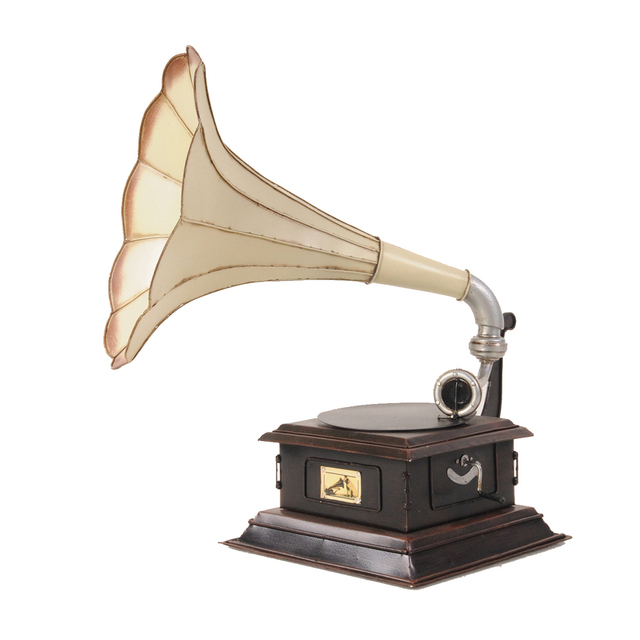 AJ013 - Vintage 1911 HMV Gramophone Monarch Model V Display-Only Phonograph Antique Style Home Decor 36.8Lx25.4Wx39.4H Cm