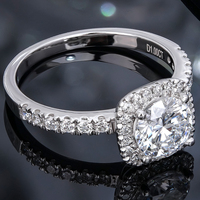 Bague de fiançailles et de mariage en argent sterling 925 plaqué or 18 carats avec diamant de laboratoire cultivé, bijoux fins pour femmes, prix de gros en vrac