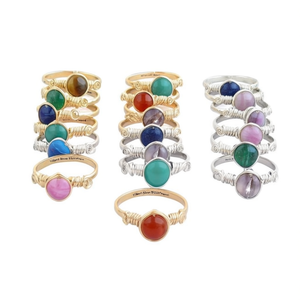 Vibrant Stone Fashion <b>Rings</b> Gold and Silver Plated for Resale Appeal - Product Image 3