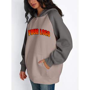 Sweat à capuche pour femme imprimé personnalisé de haute qualité, décontracté, automne, 100% coton, polaire, col à capuche, personnalisable - Product Image 1