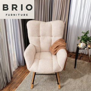 En İyi Sallanan Sandalye Bebek Odası Peluş Döşemeli Bebek Yumuşak Sallanan Sandalye Küçük Alanlar İç Mekan Rahat Sherpa Kompakt Emzirme Sandalyeleri - Product Image 5