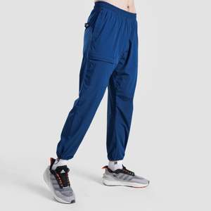 Resonance Men's Trousers in Teal 100% Cotton Lightweight Straight Pattern Decorated with Zippers Dark Wash XL Size - Product Image 3
