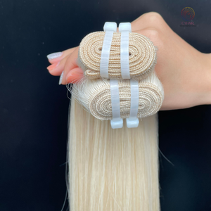 Precio al por mayor Extensiones de cabello humano virgen 100% de doble trama, grado estándar, color platino blanco, paquete de cabello crudo de Vietnam - Product Image 6