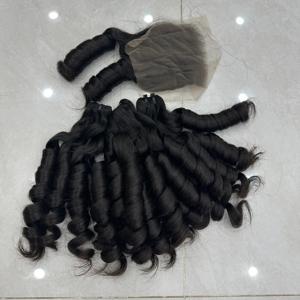Vraies extensions de cheveux humains vietnamiens Fumi Style Hair Weaving Boucles rebondissantes noires naturelles donneur brut Super Double Bundles - Product Image 4