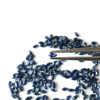 Rubis bleu naturel certifié IGI, taille marquise facettée, 2x4mm 2.5x5mm, traité thermiquement, pour bijoux, calibré, faible jeu de couleurs et d'étincelles