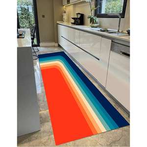 Tapis imprimé à motifs minimalistes : Tapis de couloir moderne de style mid-century pour la décoration de couloir, tapis fin non tissé - Product Image 3