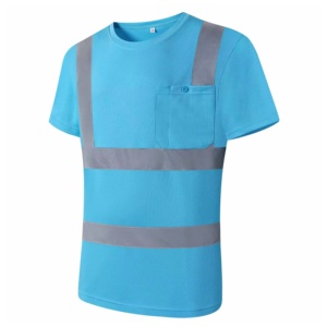 Camisetas de Trabajo de Manga Corta de Alta Visibilidad, Reflectantes, Térmicas, Impermeables, 100% Poliéster, con Logotipo Personalizado - Product Image 6