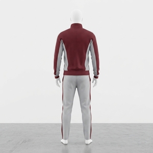 Conjunto Deportivo para Hombre Color Borgoña, Sudadera con Capucha Bordada y Pantalones Jogger, Ropa Deportiva Casual para Calle, Entrenamiento y Fitness - Product Image 2