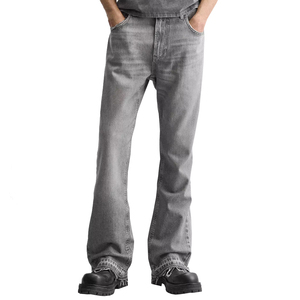 Venta al por mayor de pierna ancha Flare Fit Jeans de mezclilla para los hombres de primera calidad gris de la calle Pantalones vaqueros de los hombres - Product Image 1