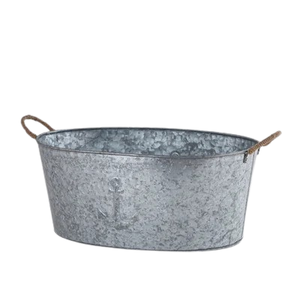 Juego de 4 cubos de hielo de metal galvanizado de alta calidad, diferentes tamaños con diseño texturizado, barra de forma ovalada y herramientas para fiestas - Product Image 5