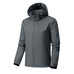 Chaqueta con capucha cortavientos personalizada de suministro de fábrica 2025, abrigo con cremallera, cortavientos con capucha transpirable personalizable para hombre - Product Image 2