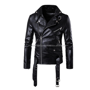 Veste en cuir d'agneau véritable en gros pour hommes - Product Image 1