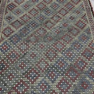 พรมตุรกีขนาด 6.1x7.5 ฟุต, พรมคิลิมวินเทจ, พรมขนสัตว์ลายดอกไม้สีน้ำตาล - Product Image 3