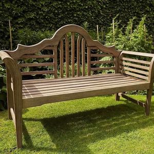 Banc de jardin et de terrasse en teck massif, traditionnel, durable, résistant à l'eau, 2 places, couleur et taille personnalisées, pour usage extérieur - Product Image 2