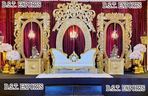 Classic Gold Theme Wedding Stage <b>Backdrop</b> Panels Grand Wedding Venue <b>Backdrop</b> <b>Frame</b> Stunning Asian Wedding Stage <b>Backdrop</b> <b>Frames</b> - Product Image 2