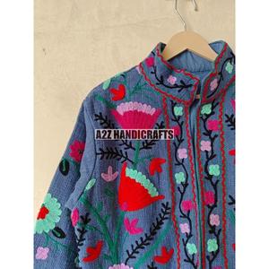 Vêtements pour femmes veste unisexe vente en gros indien TNT coton vestes hiver à la main manteau broderie Suzani veste - Product Image 5