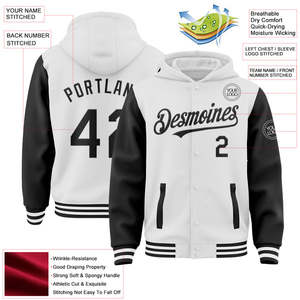 Logo personnalisé brodé Hoodies Baseball Vestes Hommes Fashion Design Slim Fit College Varsity Jacket Veste à manches en cuir - Product Image 6